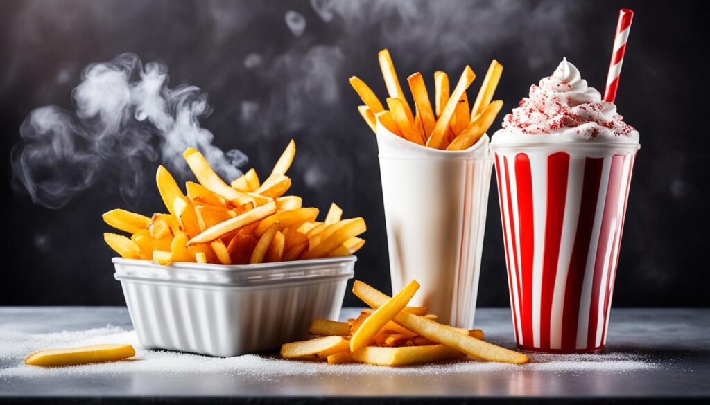french fries and milkshakes french fries and milkshakes